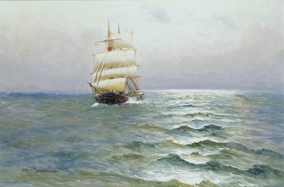 Tall Ship by Alfred Serenius Jensen